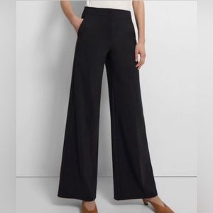 Theory Grey Pin Stripe  Wool Wide Legged Trouser